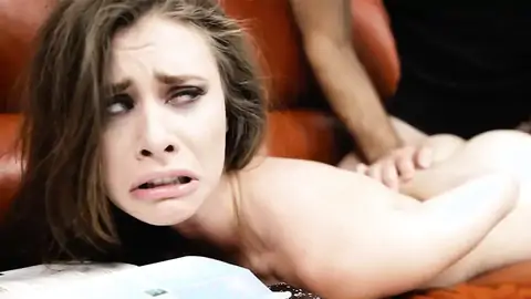 Stepdaughter Anya Olsen is disciplined by her parent's pecker