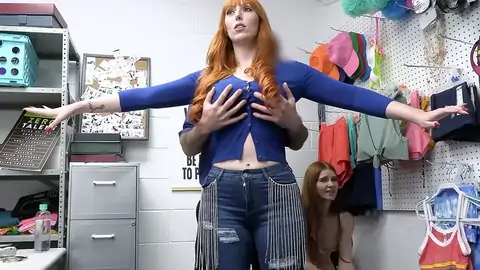 two redheads are having an FFM three-way with the officer