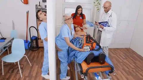 The ash-blondie nurse observes a fat jism-shotgun at the glory crevice