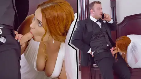 Cheating groom's acquaintance porks bride in wedding dress
