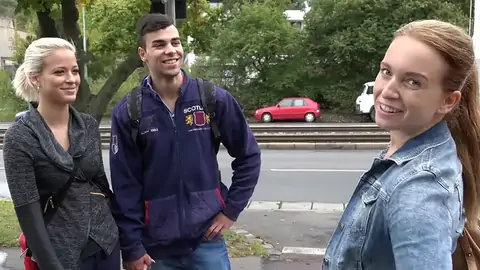 Czech sauna features one man and two teenager women