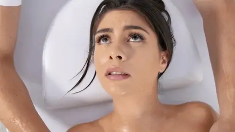 Well-lubed up black-haired is getting her coochie finger-tickled